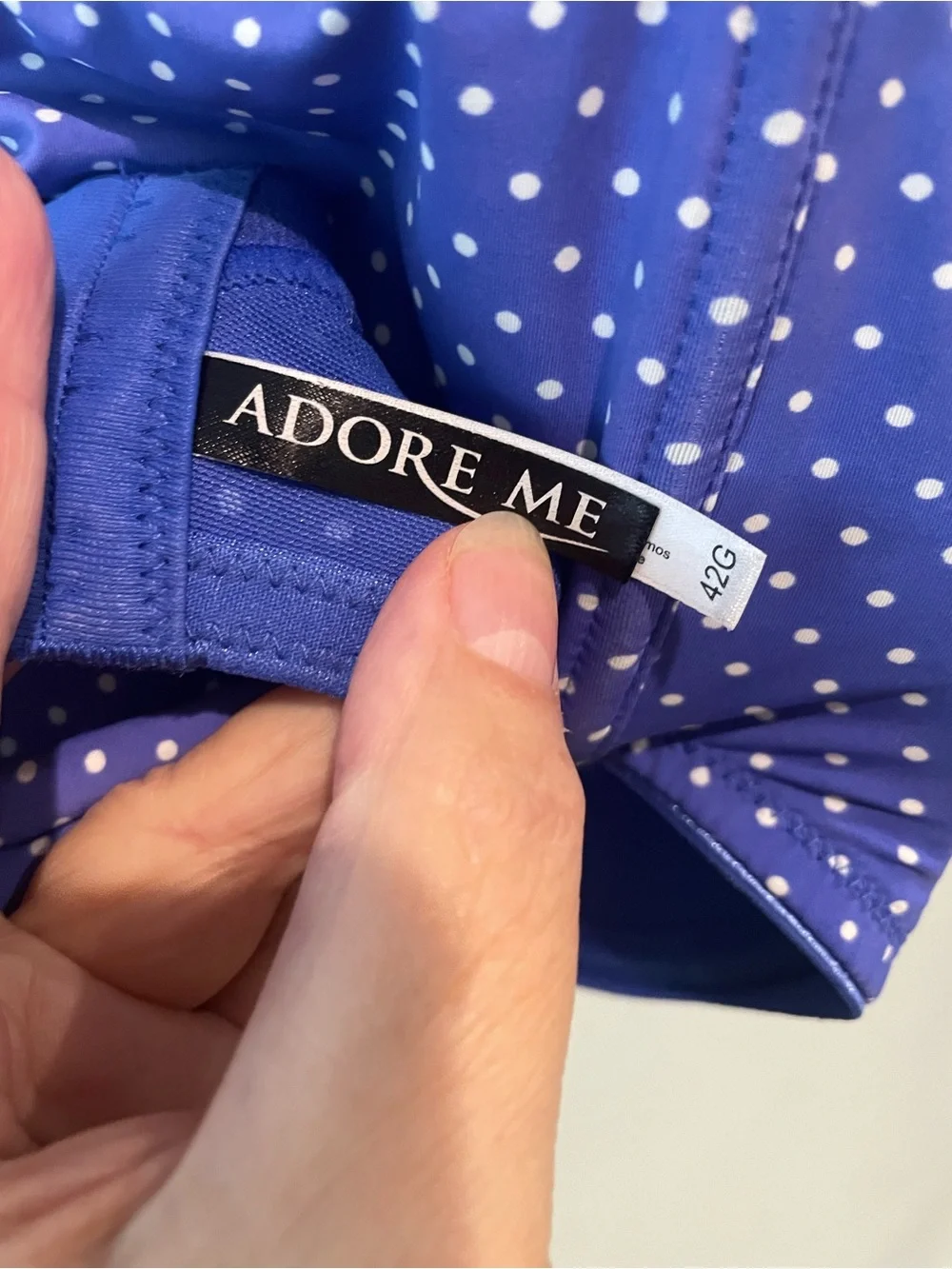 Adore Me Periwinkle Polka Dot Lace Underwire Bra
